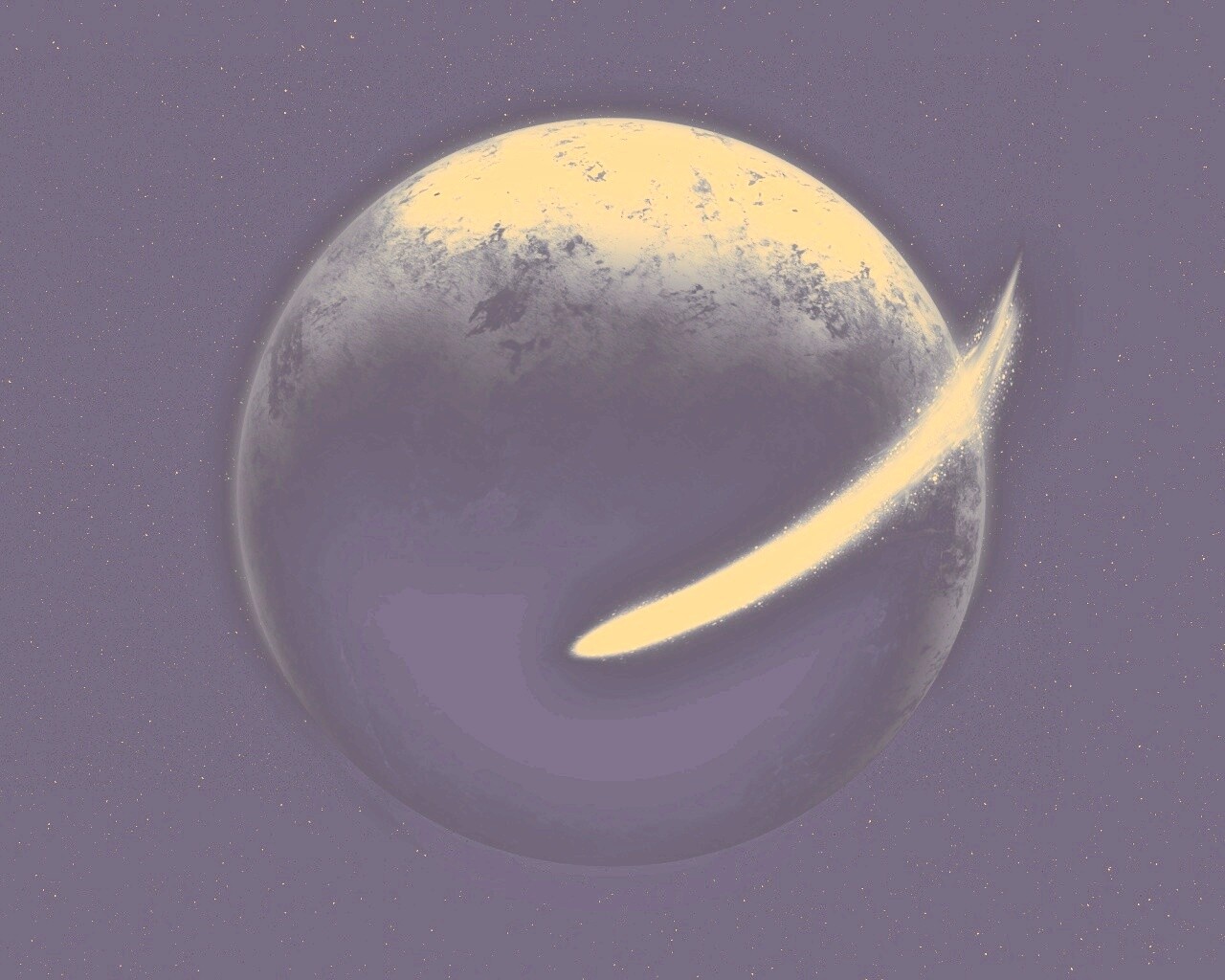 Комента облетает планету обои