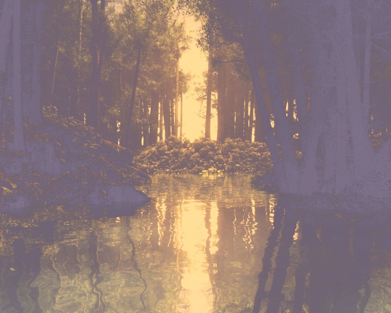 Болото в лесу обои