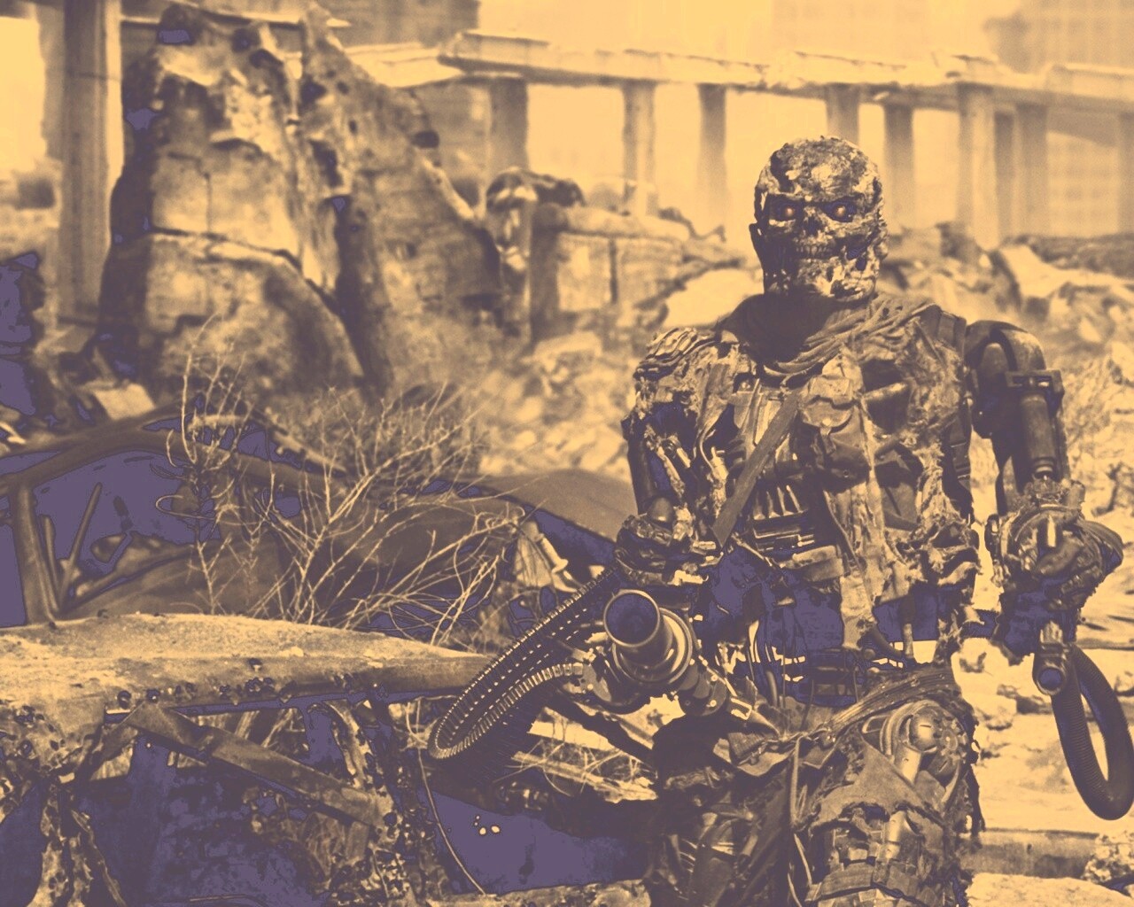 Терминатор на развалинах обои