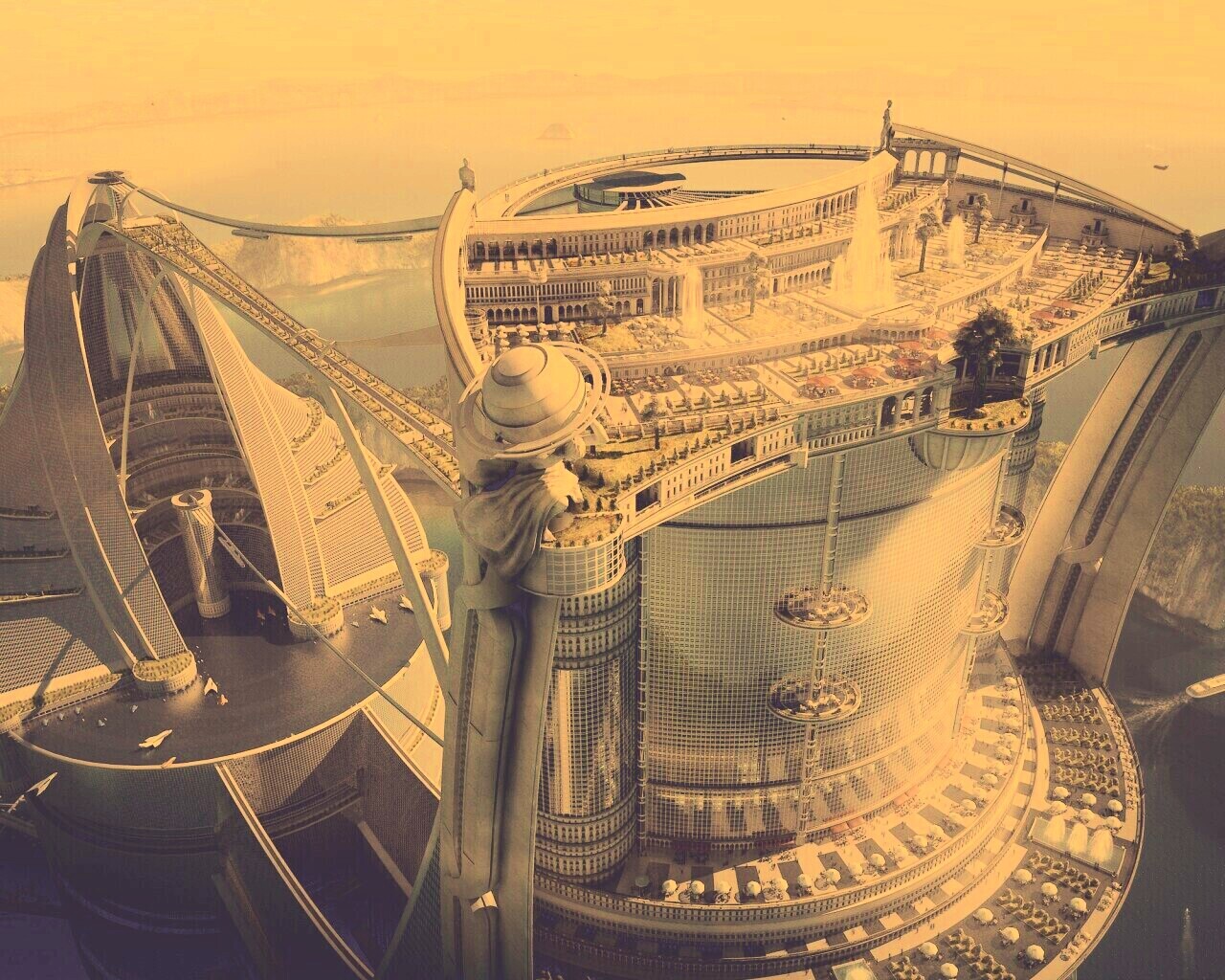 Город будущего обои