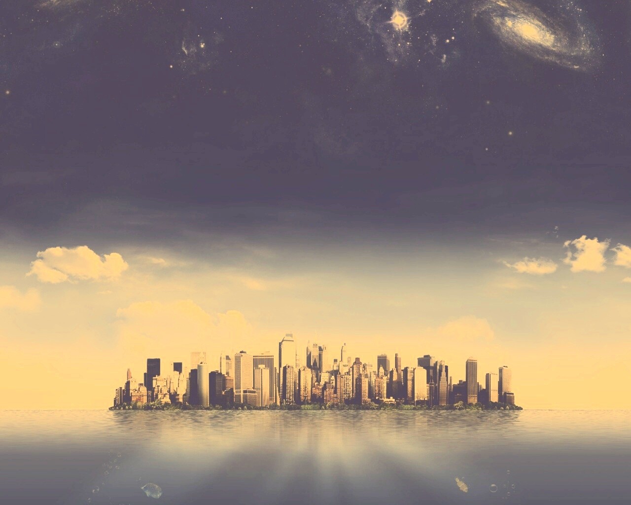 Город на острове обои