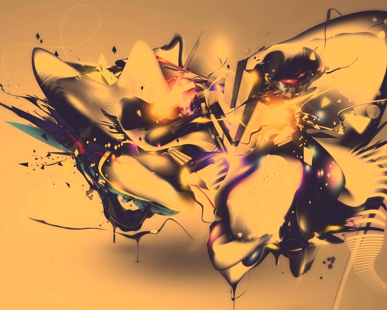 Яркая абстракция обои