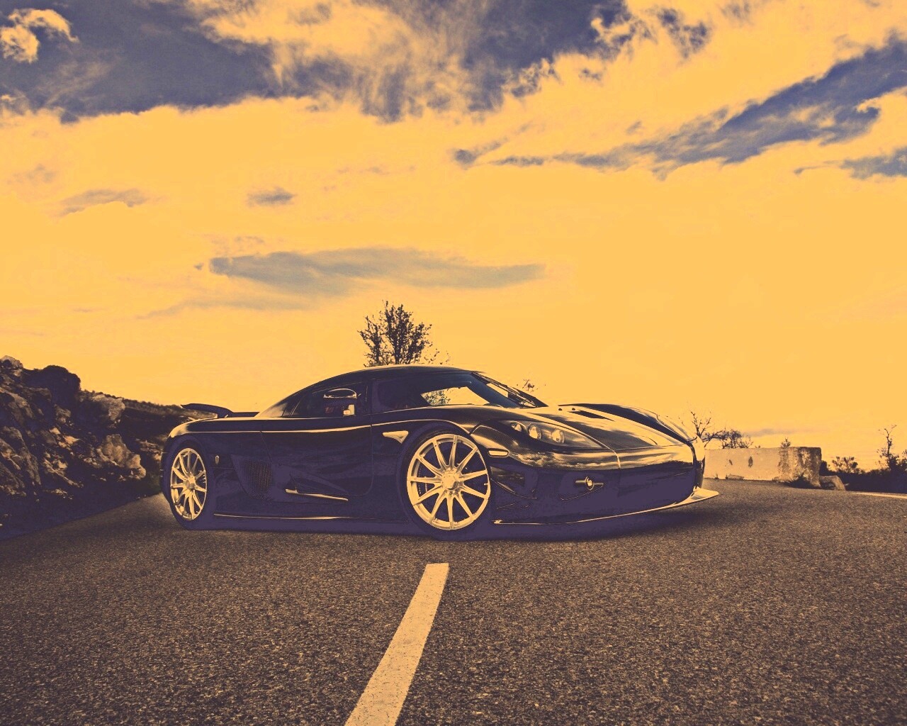 Черный кёнигсег обои