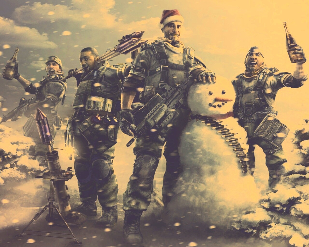 Новый год в шутере обои