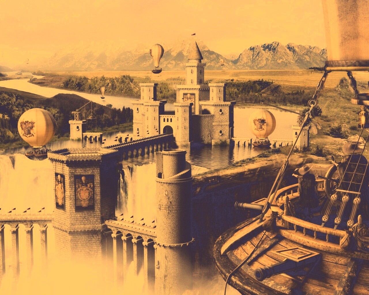 Замок-дамба обои