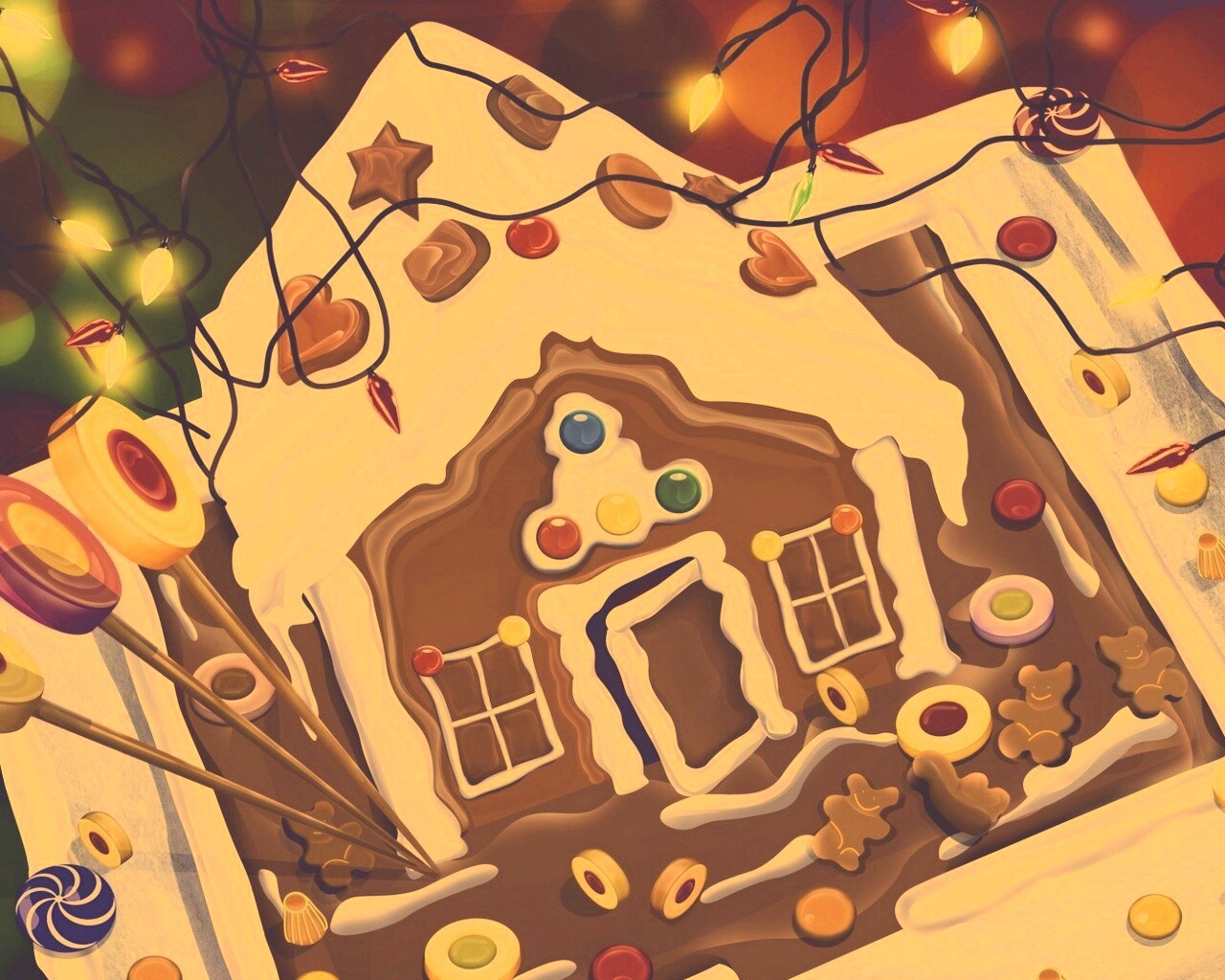 Пряничный домик обои
