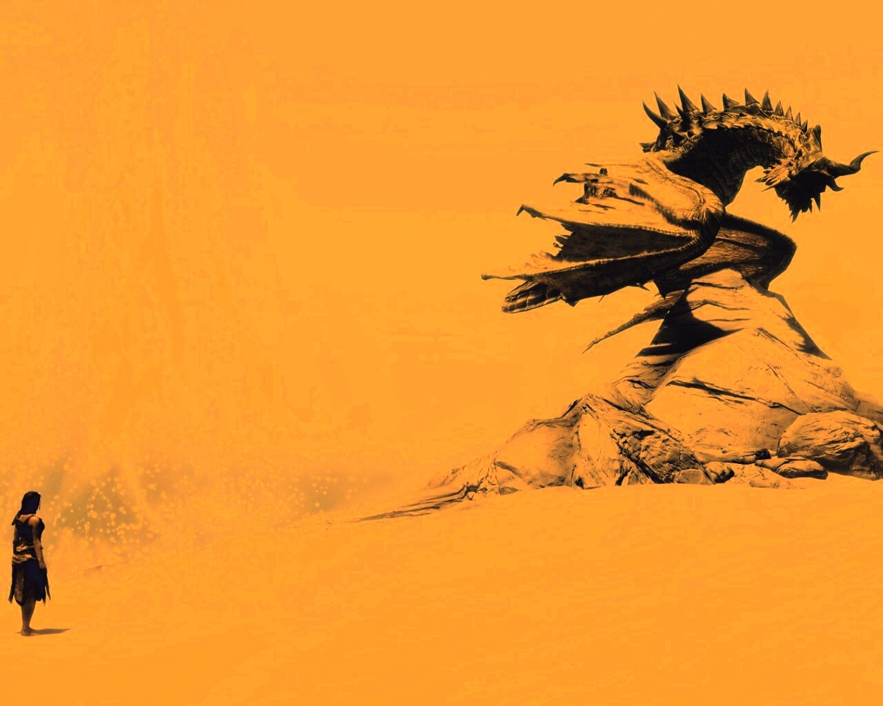 Человек и дракон обои