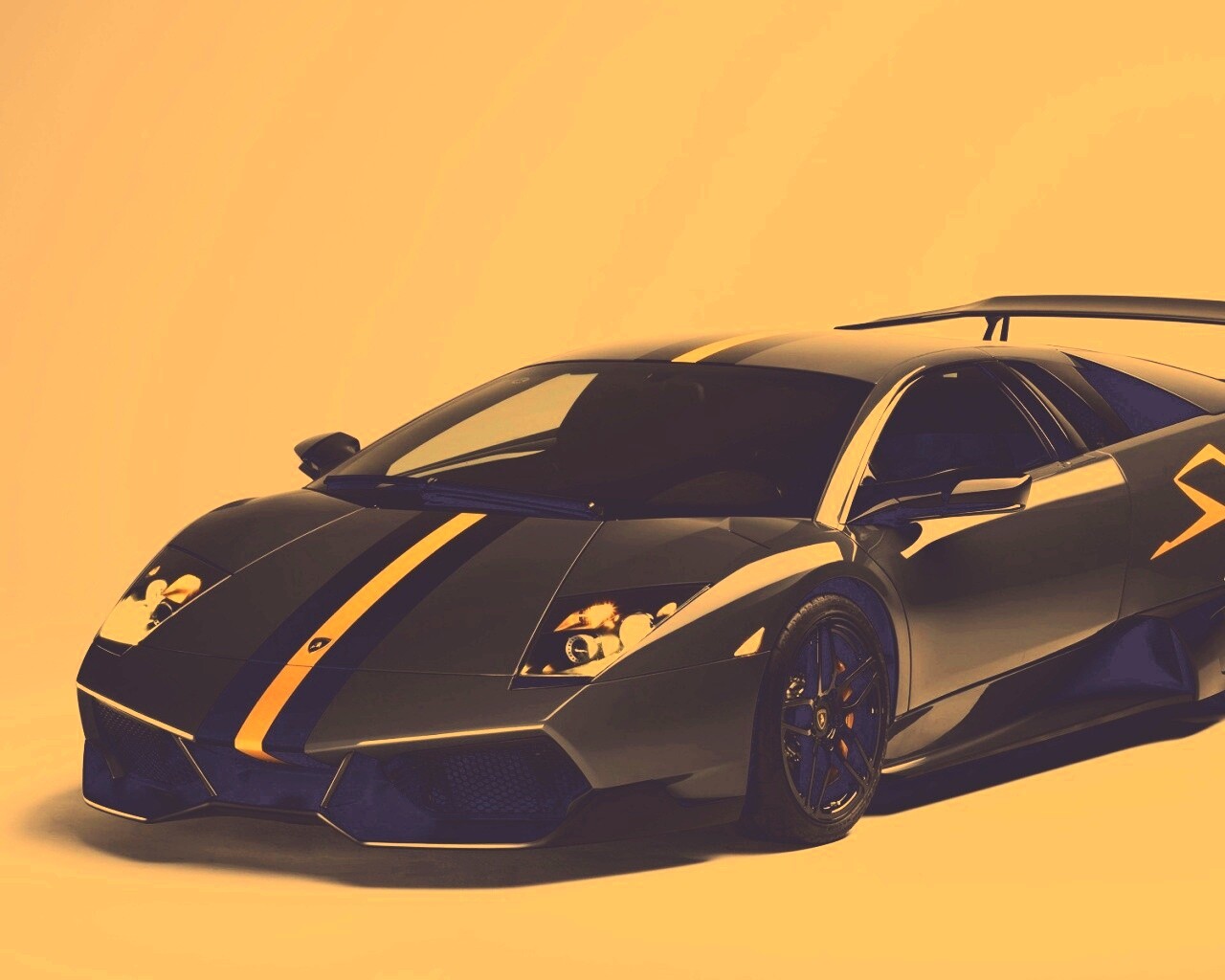 Черная Ламборджини обои