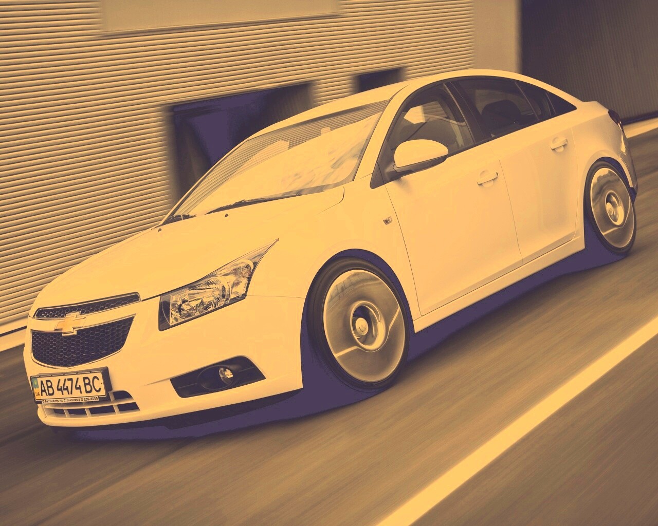 Chevrolet Круз белый седан обои