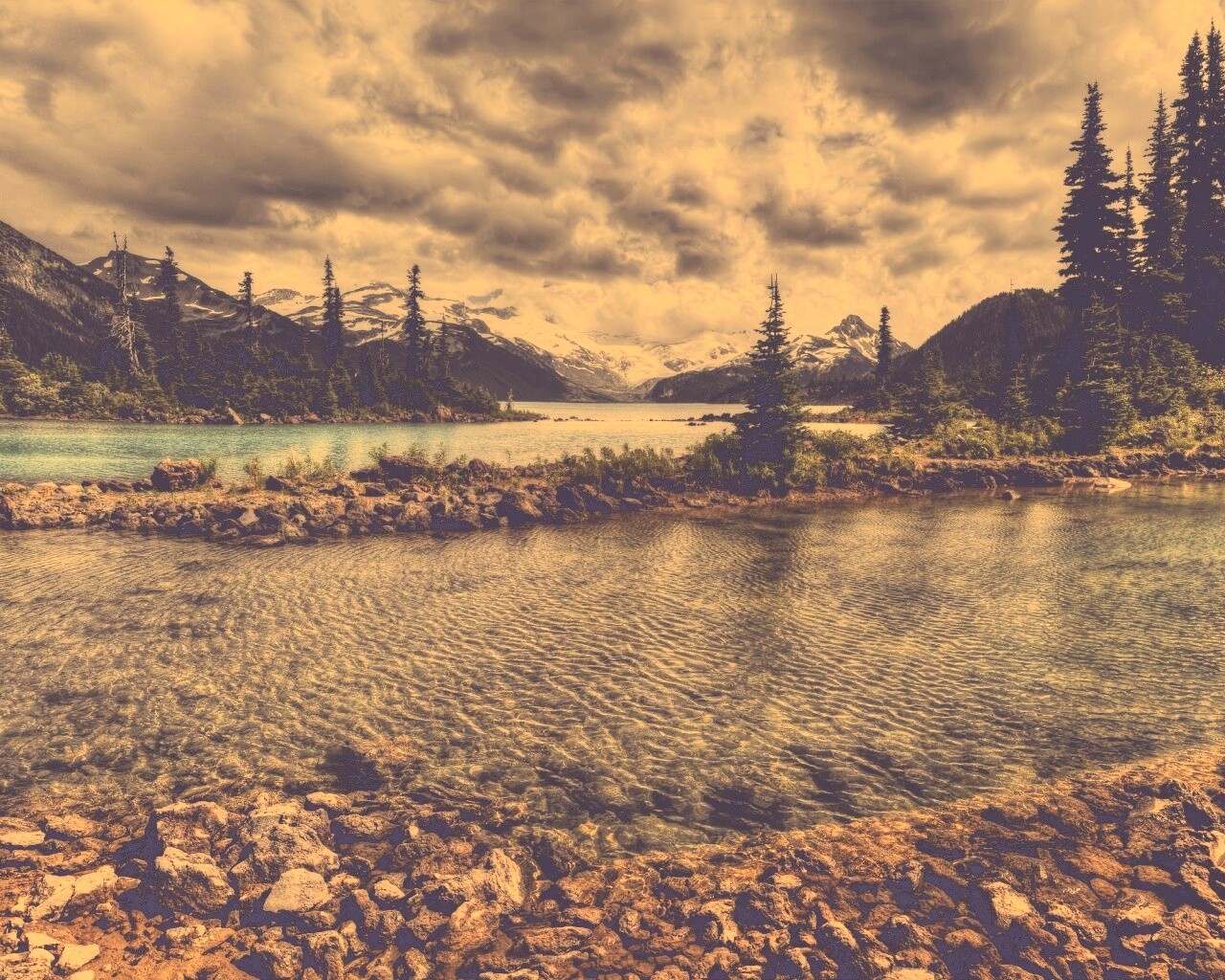 Горная река обои