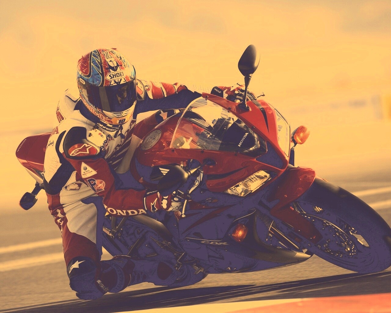 Мотоциклист на Хонде обои