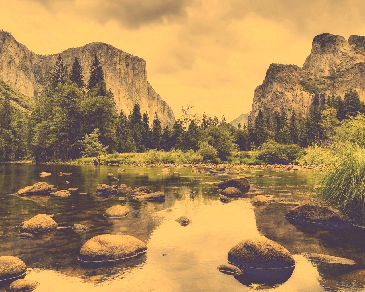 Мелкое русло реки обои