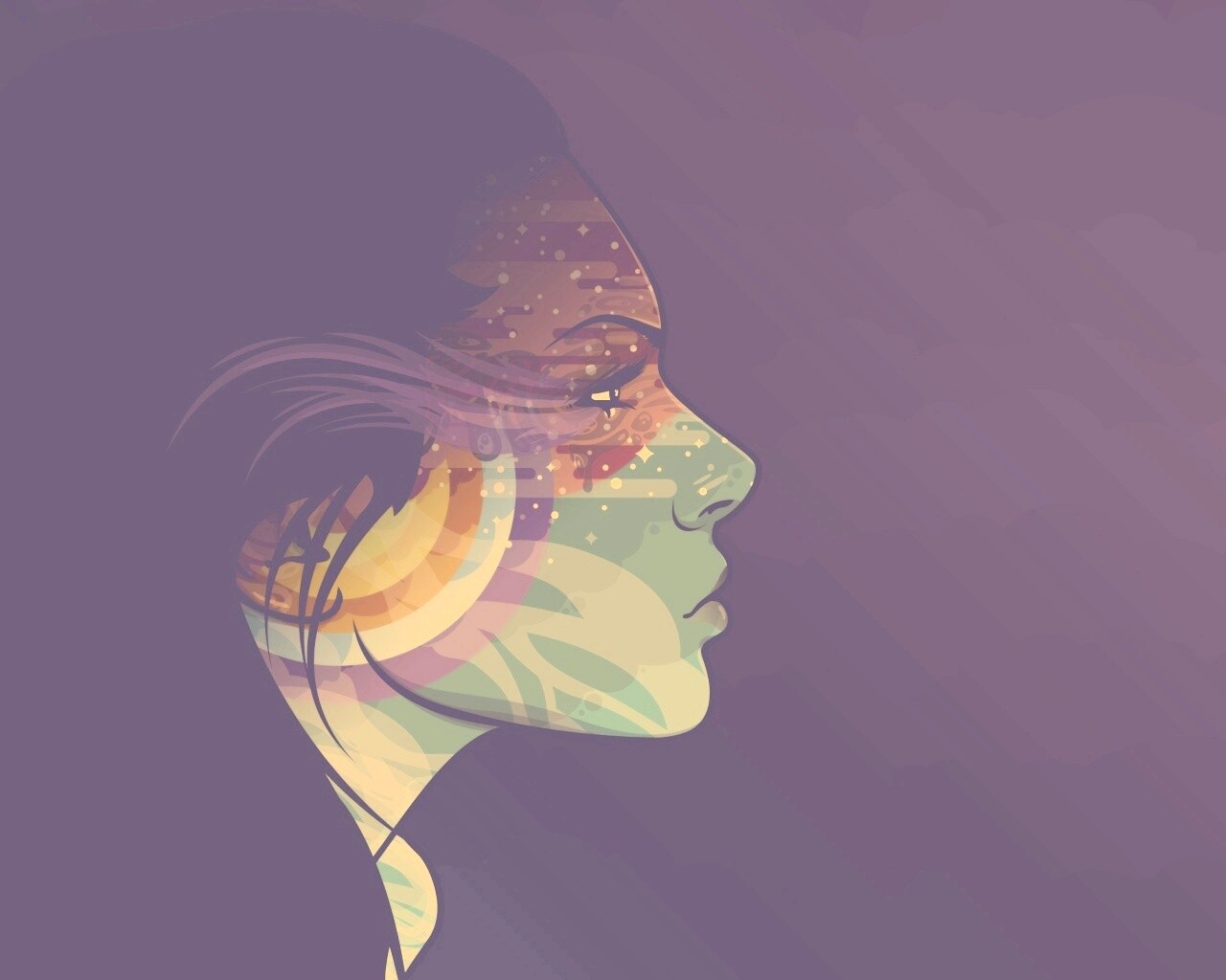 Профиль девушки обои