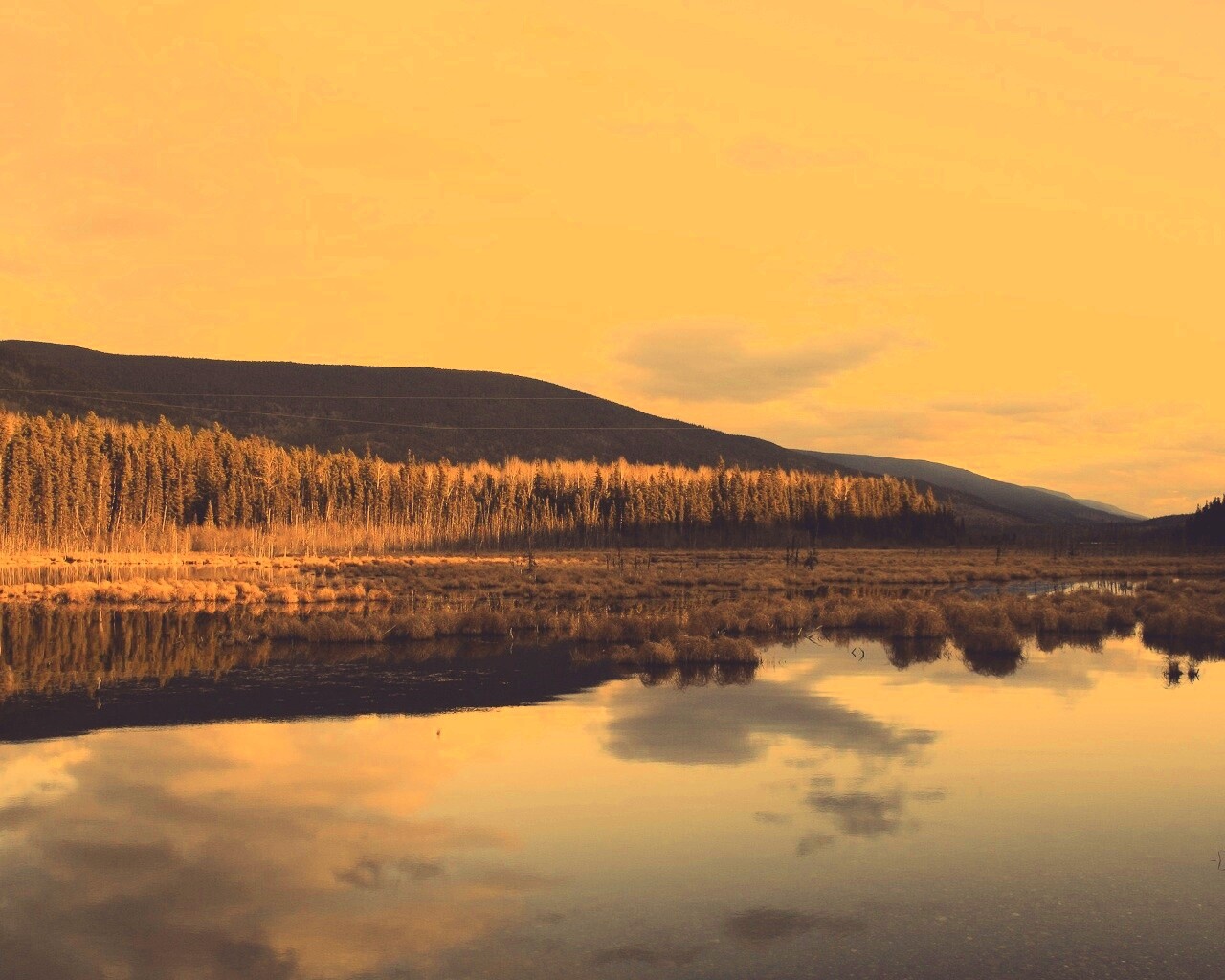 Осеннее озеро обои