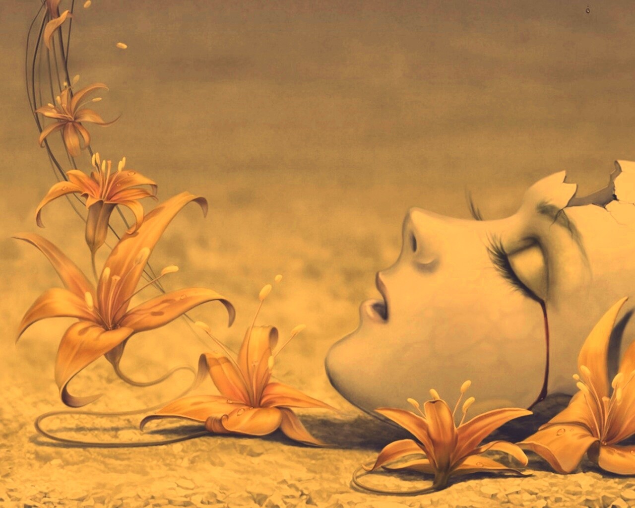 Разбитая маска обои