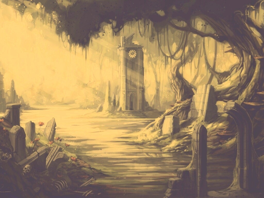 Руины эльфийского города обои