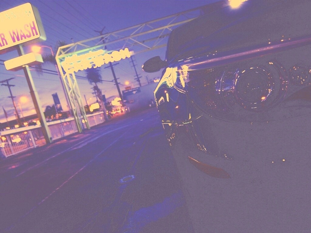 Ночная автомойка обои