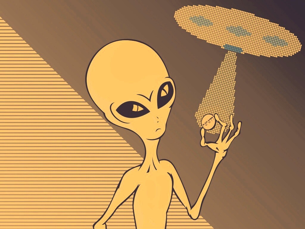 Пришелец с монеткой обои
