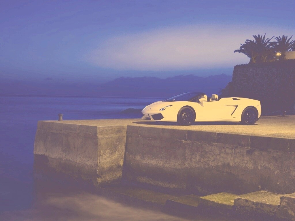 Белый кабриолет ламбо обои