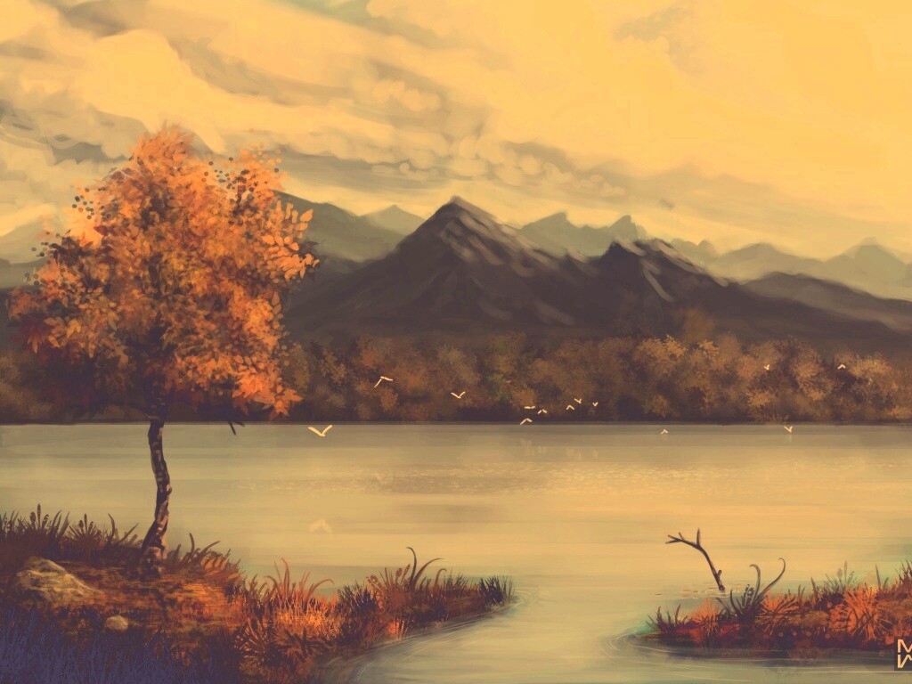 Осень в предгорье обои