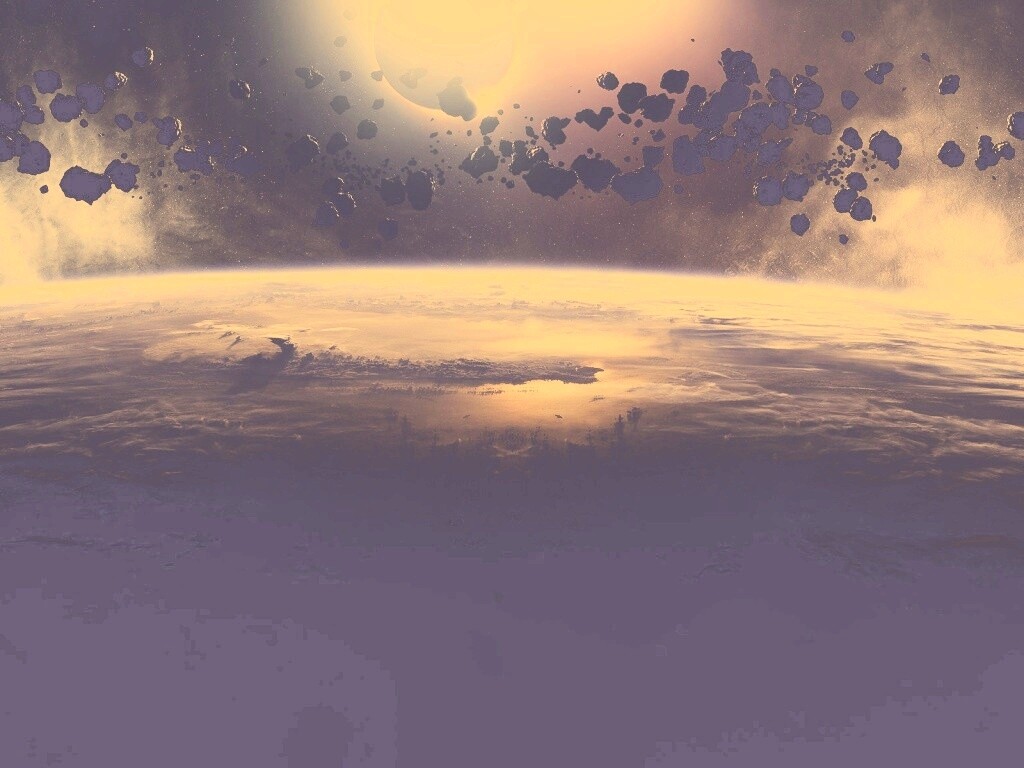 Пояс астероидов над планетой обои