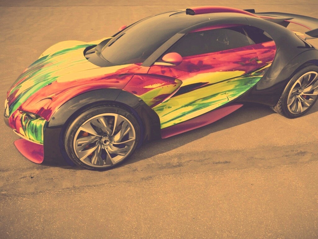 Раскрашенный спорткар ситроен обои