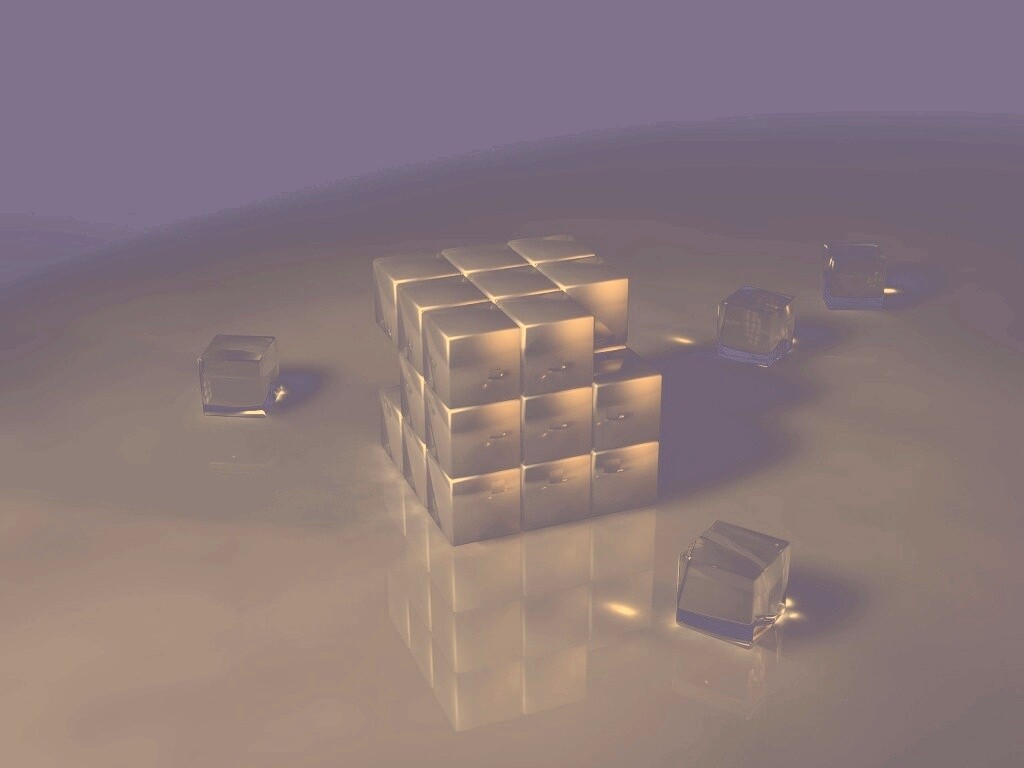 Стеклянный кубик рубика обои