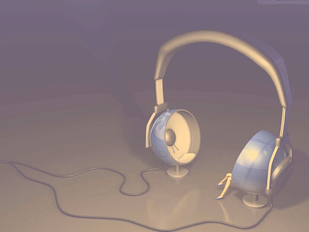 Девушка в наушниках обои