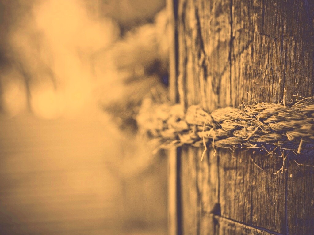 Веревка на деревянном столбе обои