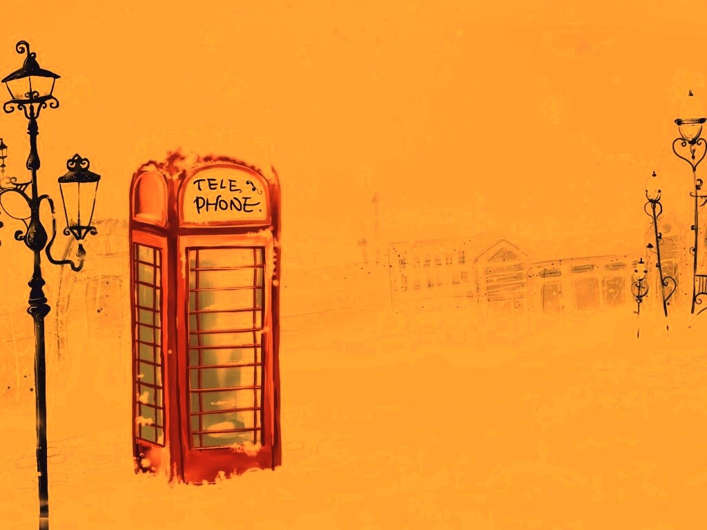 Лондонская телефонная будка обои