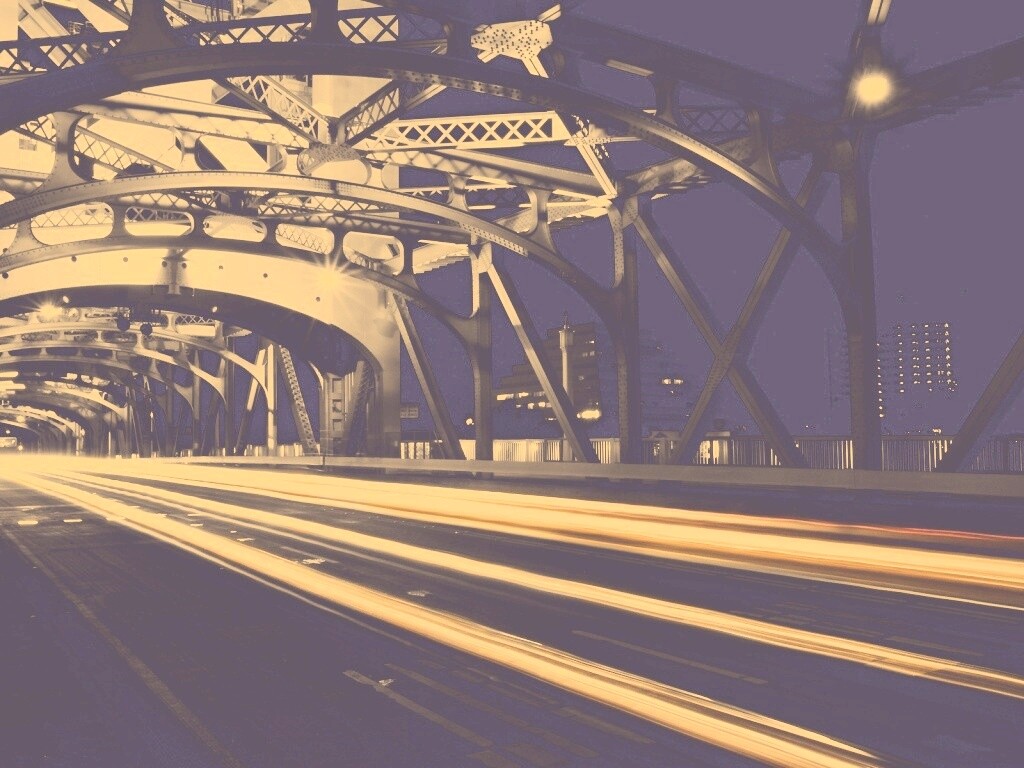 Движение на мосту обои