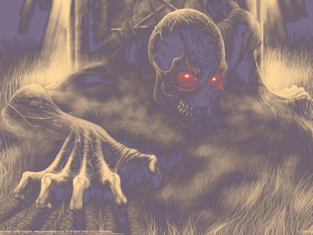 Черный труп вылезает из могилы обои