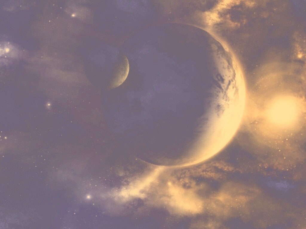 Планета с одним спутником обои