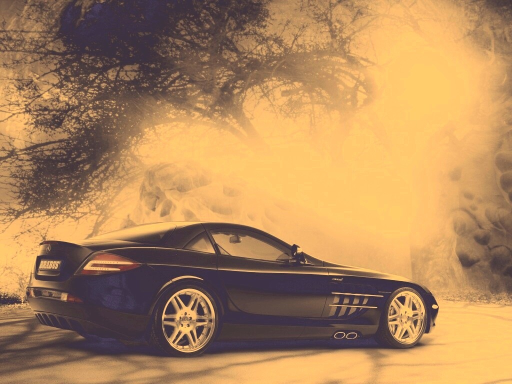 Черный спорткар Мерседес обои