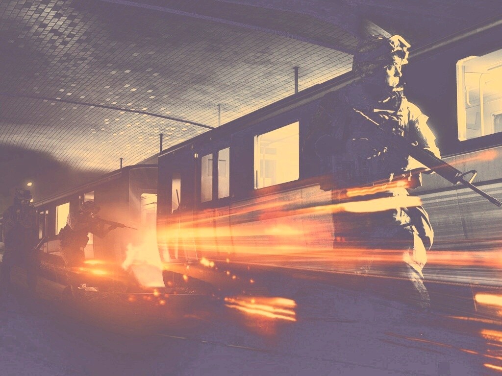 Солдаты на станции метро обои