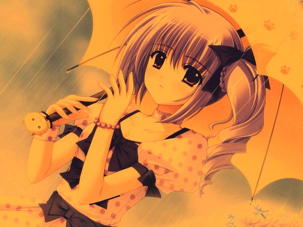 Девочка с зонтиком обои