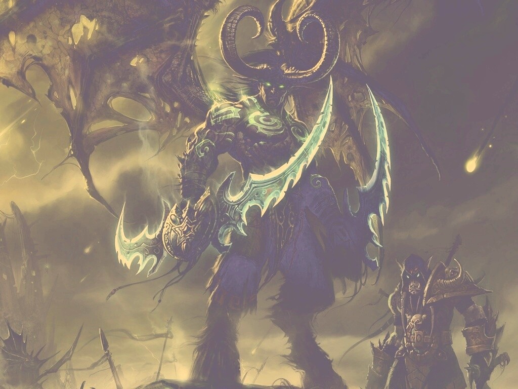 Иллидан с клинками обои