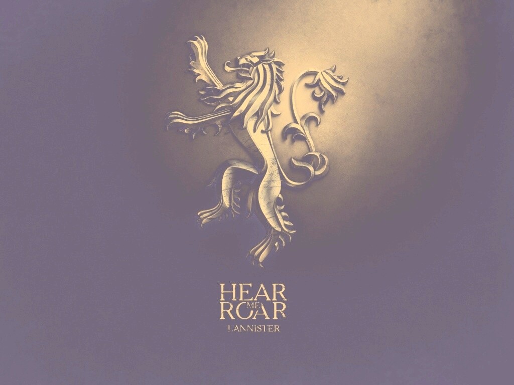 Металлический герб дома Ланнистеров обои