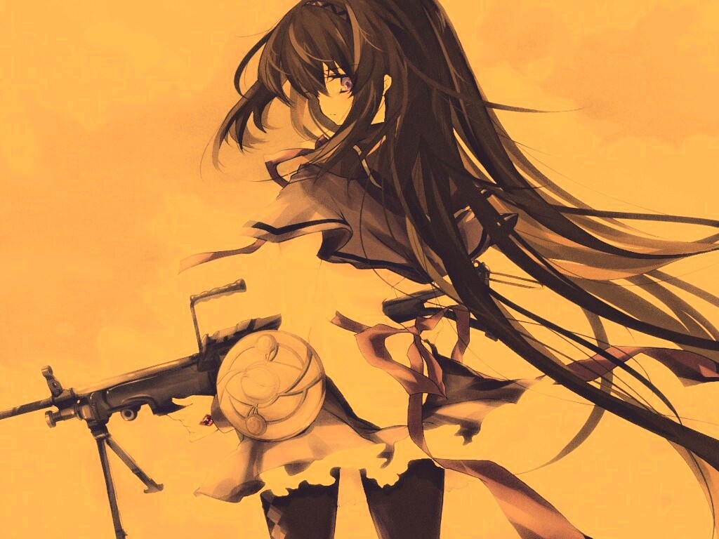 Девушка с автоматом обои