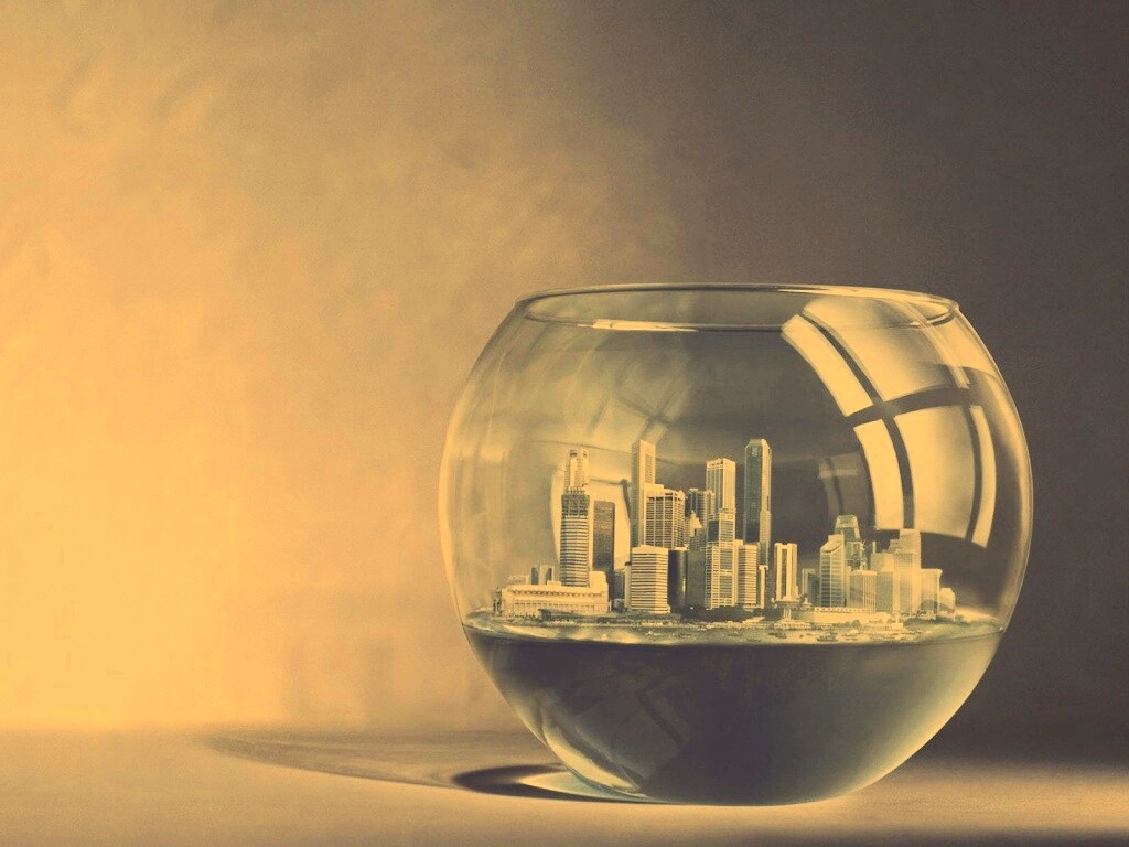 Город в аквариуме обои