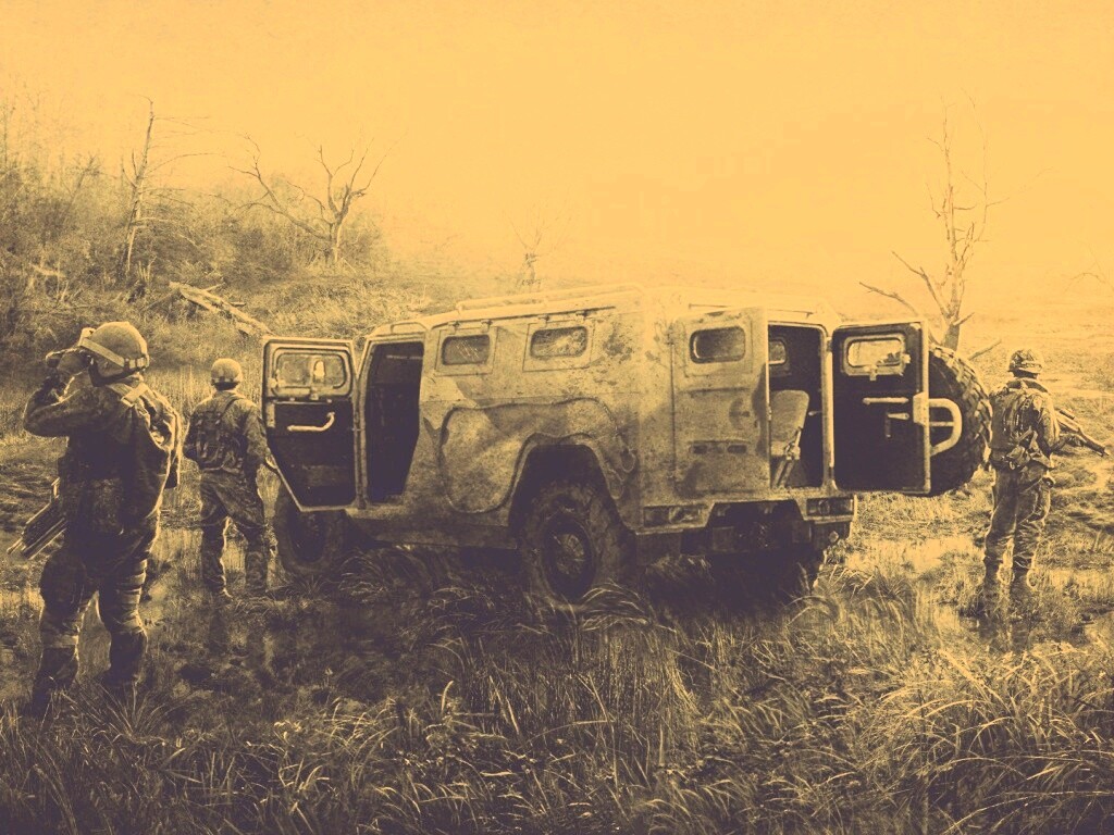 Солдаты из сталкера на болоте обои