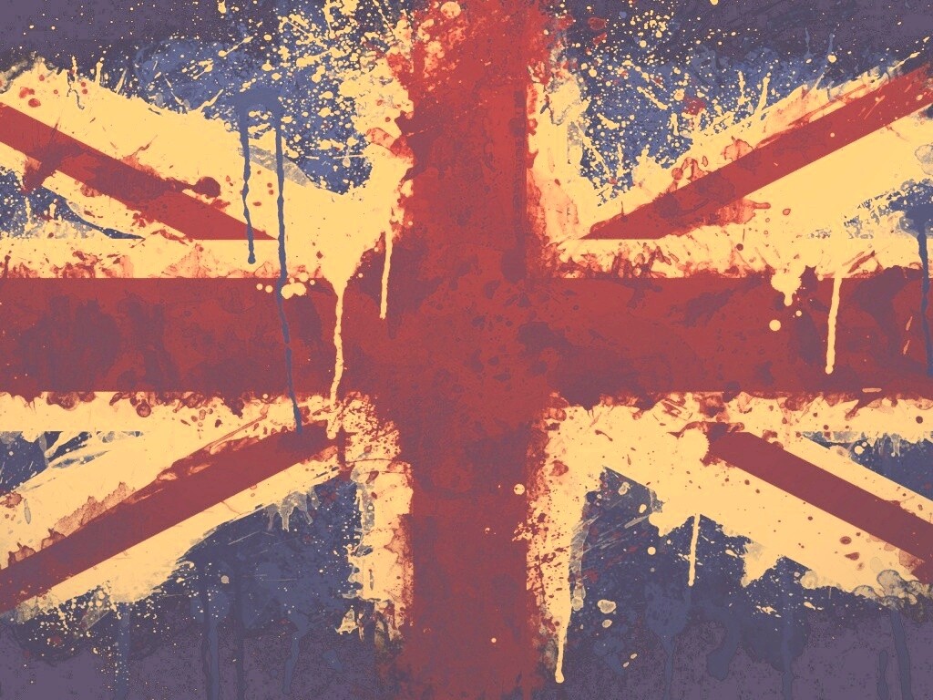 Британский флаг нарисованный краской обои