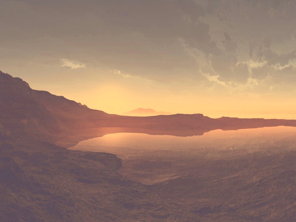 Озеро в каменистой пустыне обои