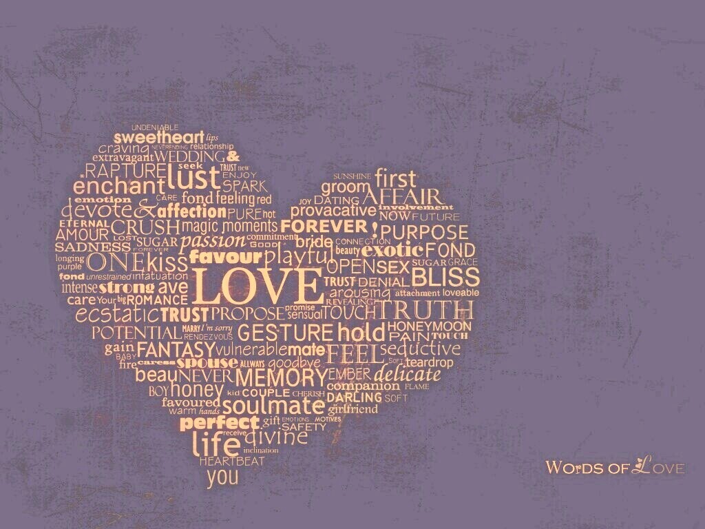 Слова любви обои