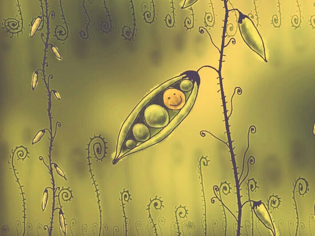 Мультяшная горошина обои