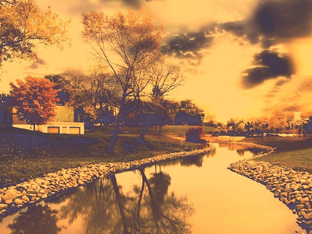 Осенний день в парке обои