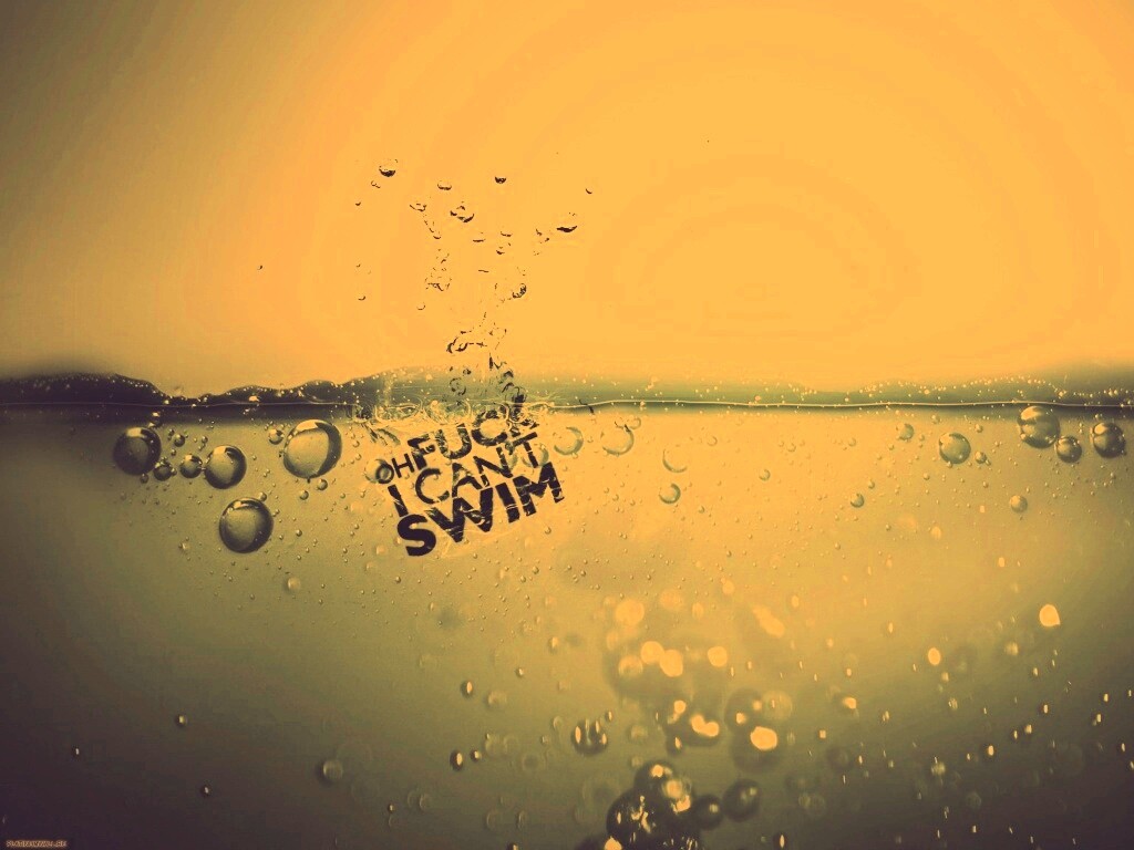 О чёрт, я не умею плавать! обои