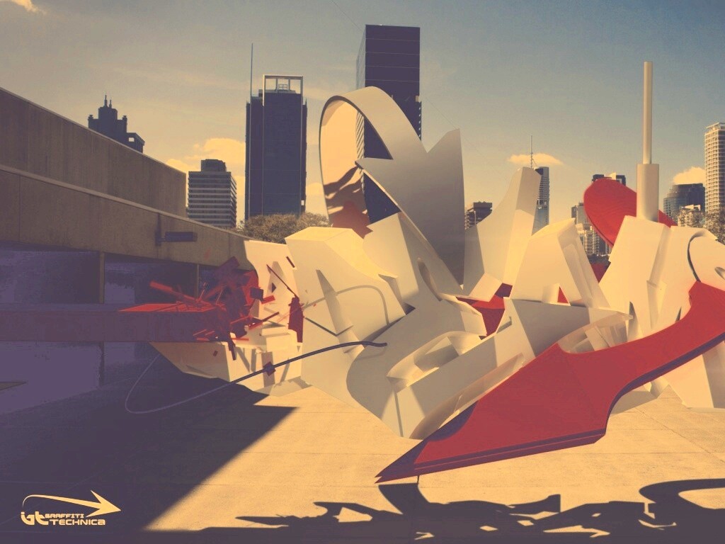 Трехмерное граффити обои