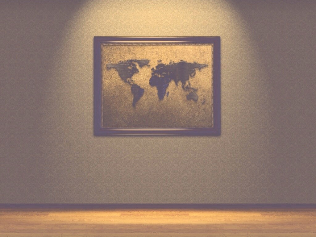 Картина с картой мира обои