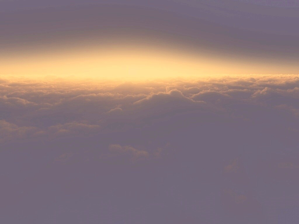 Закат над облаками обои